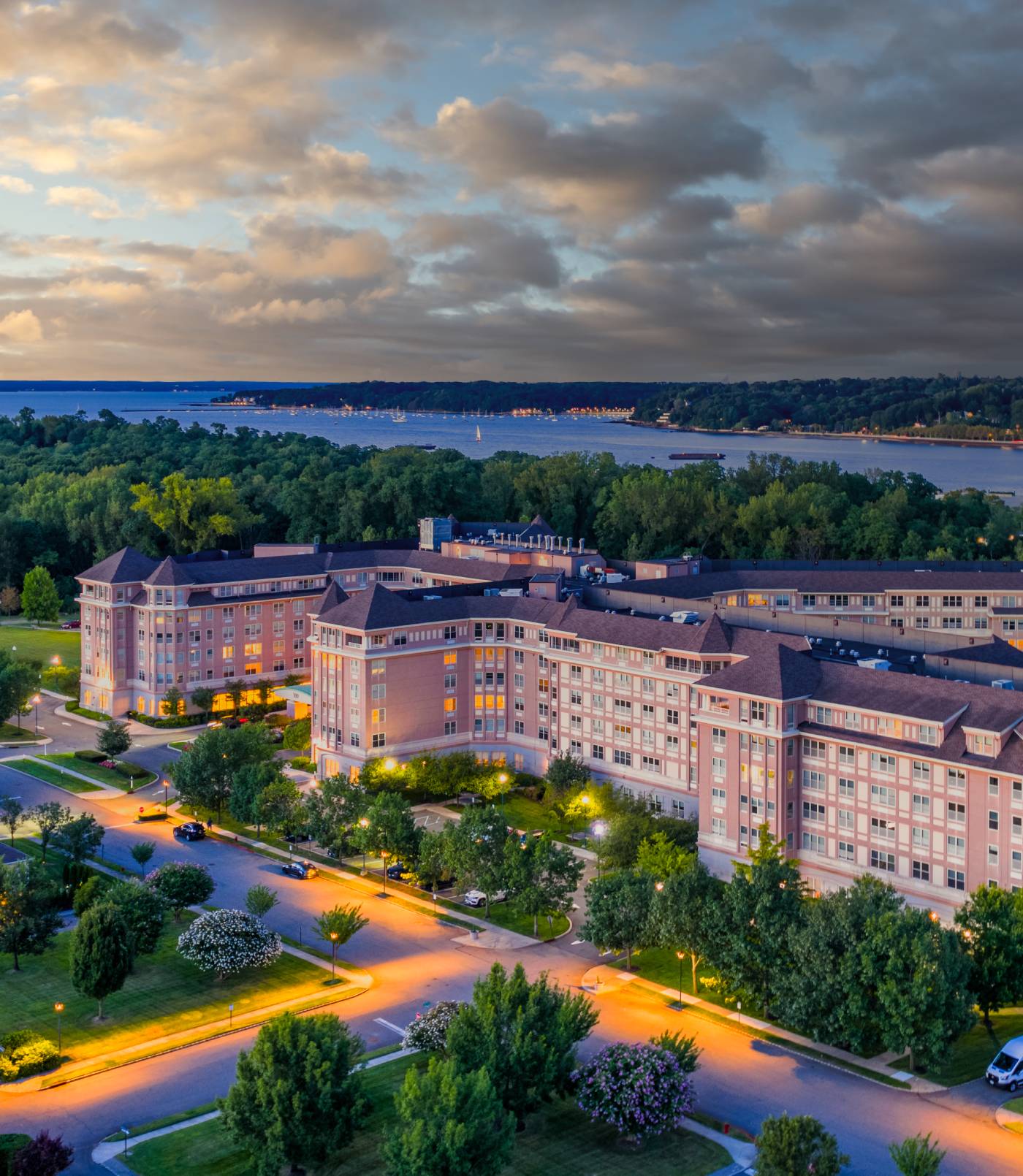 Couple enjoying a toast with scenic views